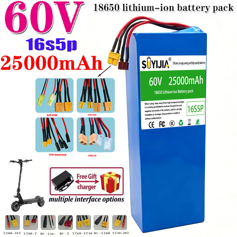 Batterie Au Lithium Pour Moto, - 60V 30Ah Electric Scooter Battery recension och pris